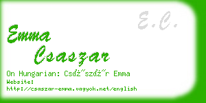 emma csaszar business card